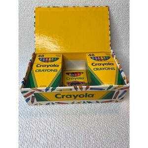 Vintage‎ Crayola Collector Box 1992 w/ Two 48ct Boxes & Neons Unused One Missing